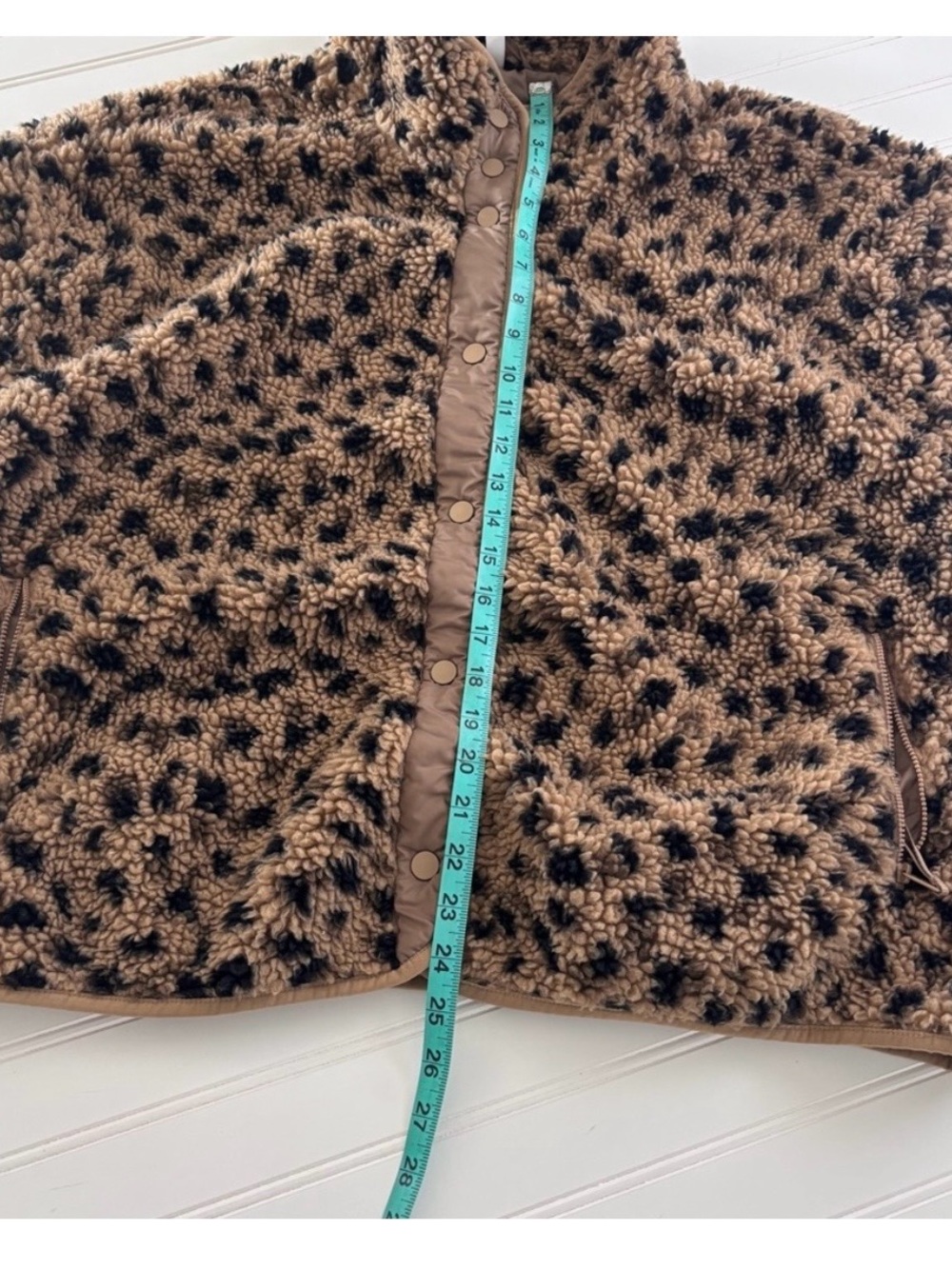 Cheetah Leopard Print Fabletics Tahoe Teddy Coat Snap Up Jacket XXL - Picture 5 of 6